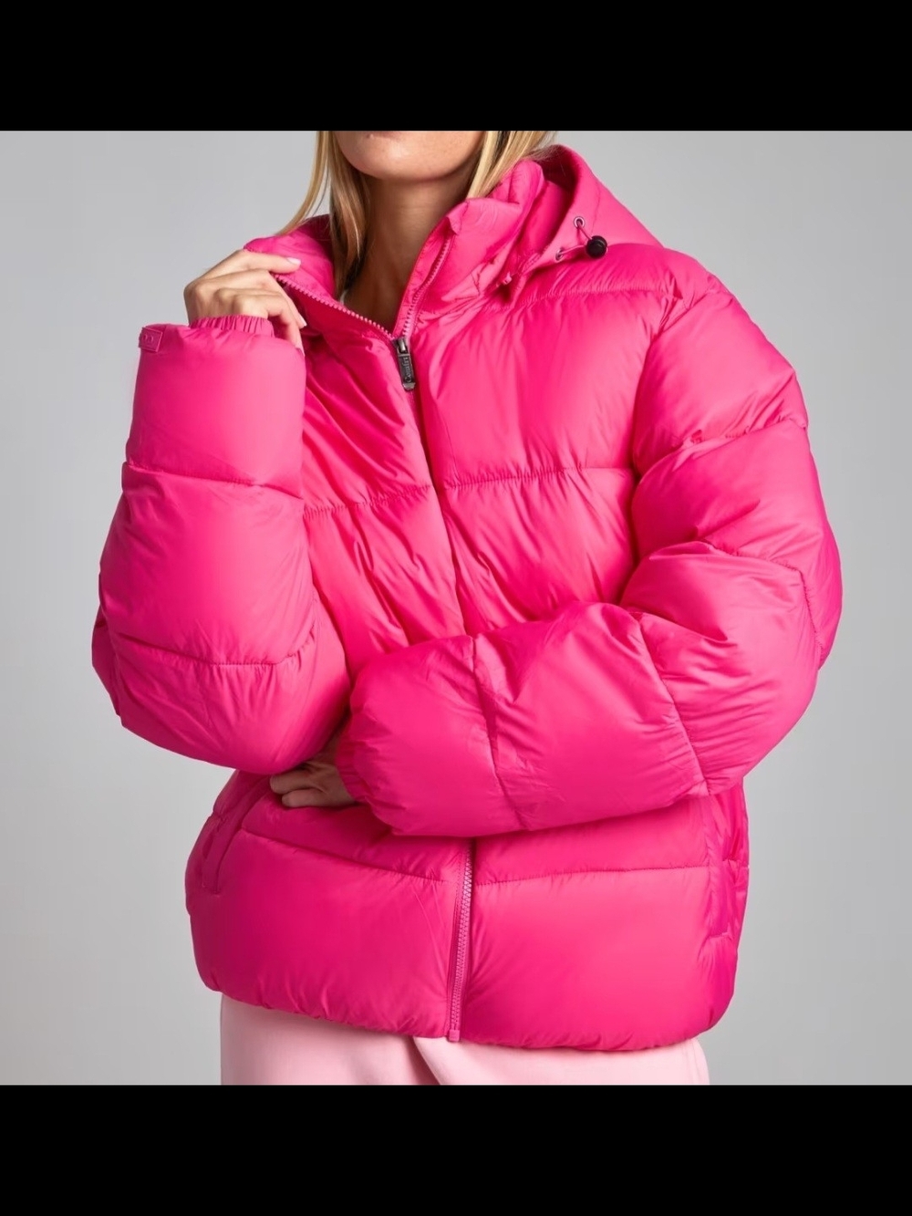 NWT Comfrt Jacket Puffer Pink Hooded L